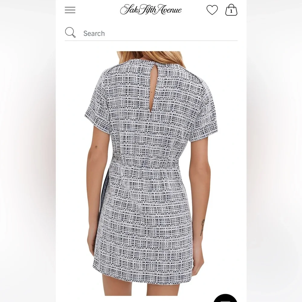 🌚💙NEW WITH TAGS💙🌚 Maje Retrola Drawstring Tweed Dress size 36 US 2/4 - Picture 5 of 11